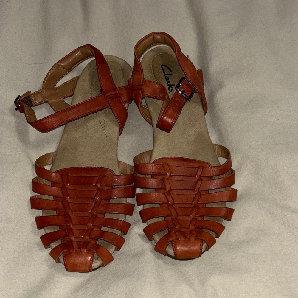 Clarks Huarache Style Leather Sandals Sz9